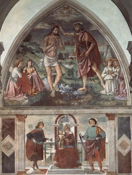 Domenicho Ghirlandaio Taufe Christ und Thronende Madonna mit den Heiligen Sebastian und julianus